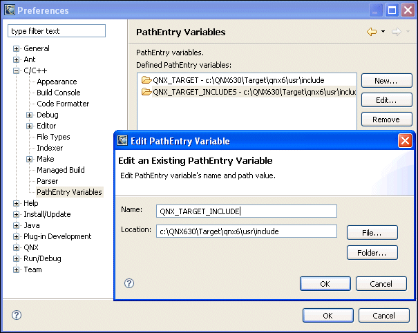 PathEntry Variables