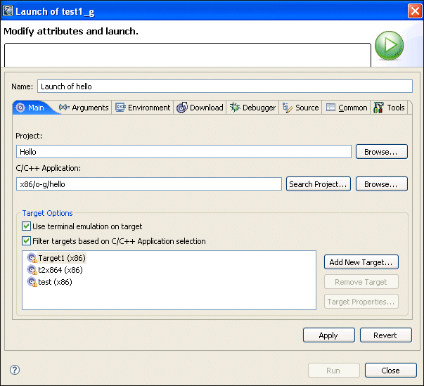 New launch configuration