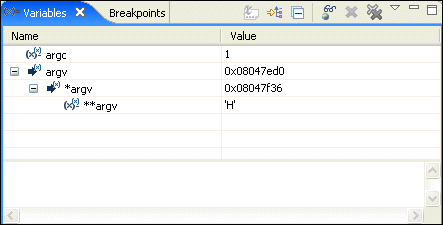 Variables view