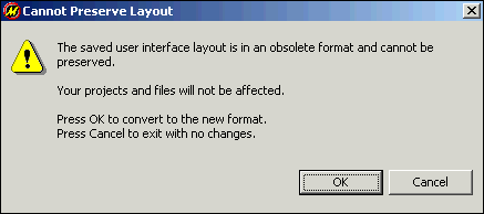 Layout obsolete prompt